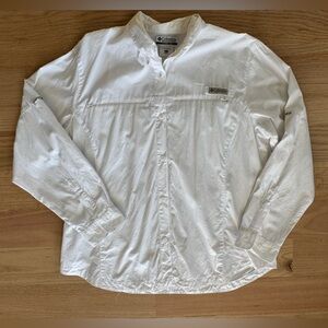 Columbia White Button-Up Vented Shirt Womens XL